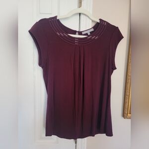 Daniel Rainn Plum Cap Sleeve Blouse
